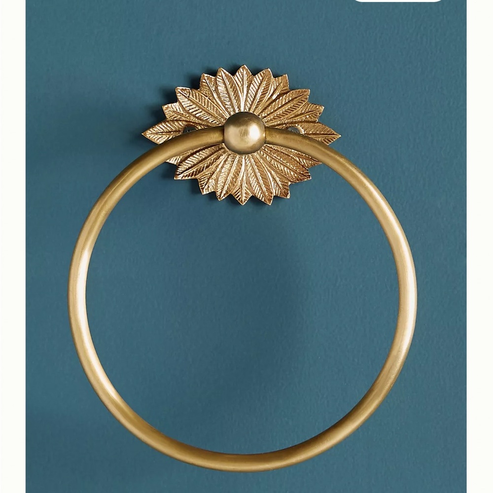 Anthropologie Demeter Gold Towel Ring with Floral Design
